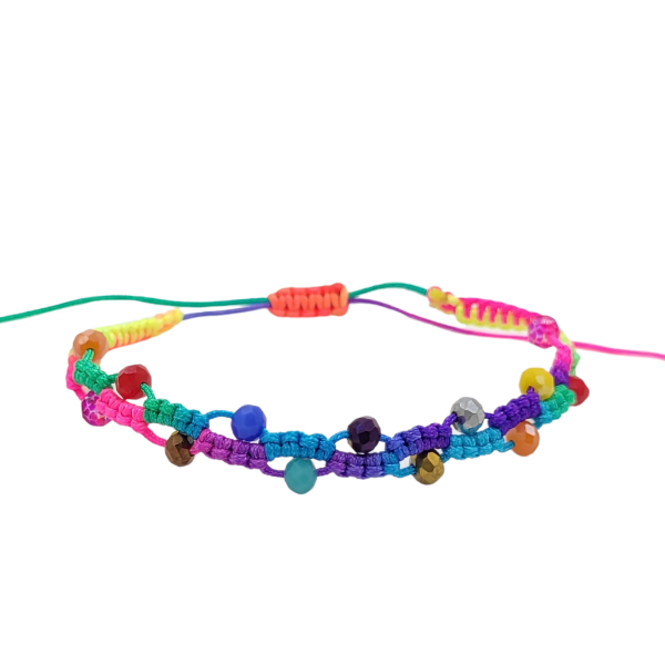 Rainbow Berry Vine Pull Cord Bracelet