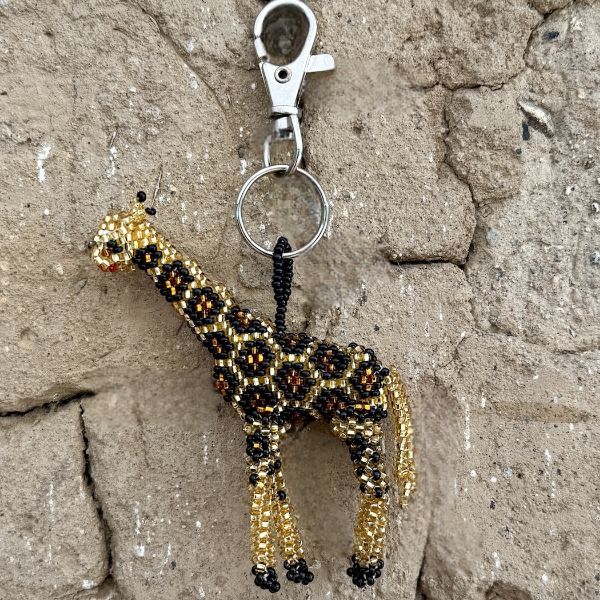 Giraffe Beaded Bag Charm