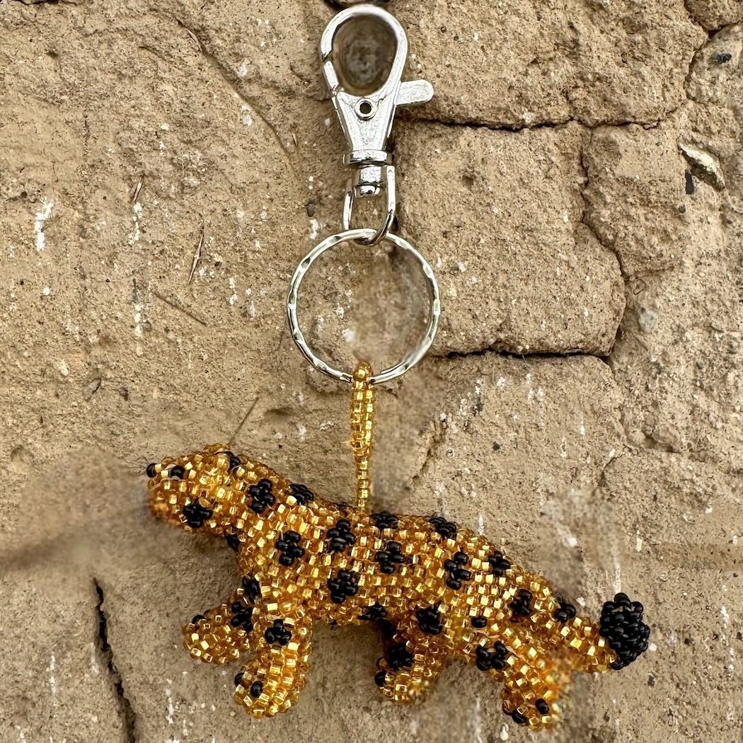 Cheetah Beaded Bag Charm