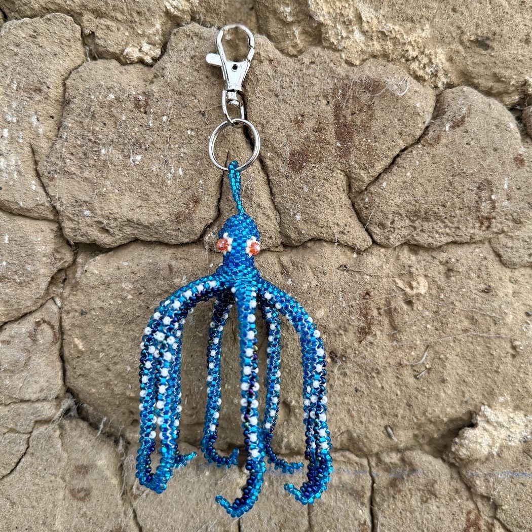 Octopus Beaded Bag Charm