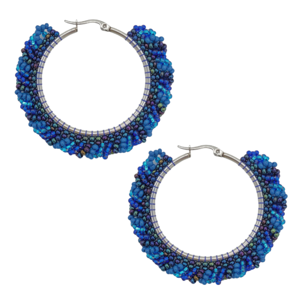 Swirly Beaded Hoop Earrings