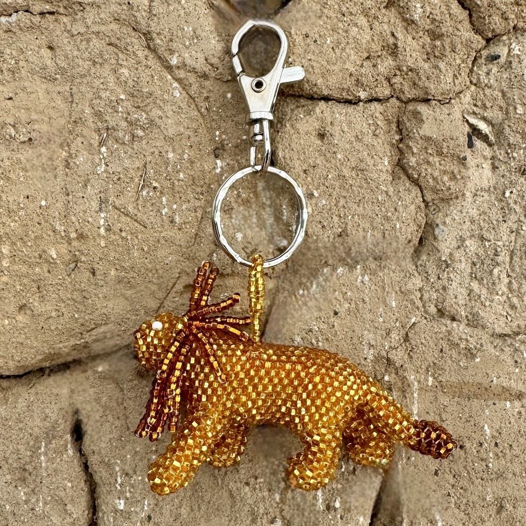 Lion Beaded Bag Charm