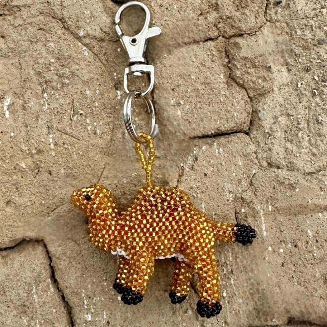Camel Beaded Bag Charm