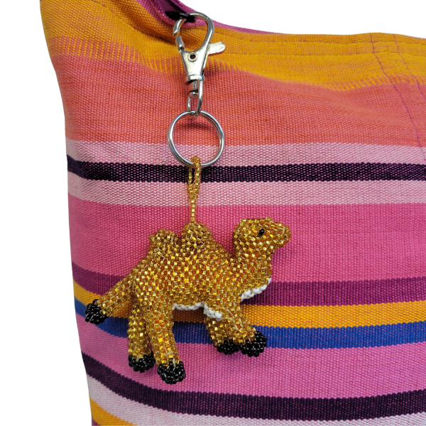 Camel Beaded Bag Charm