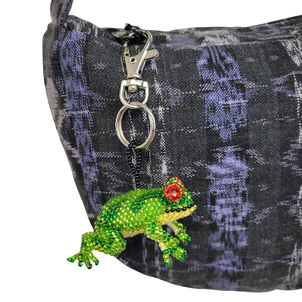 Frog Beaded Bag Charm