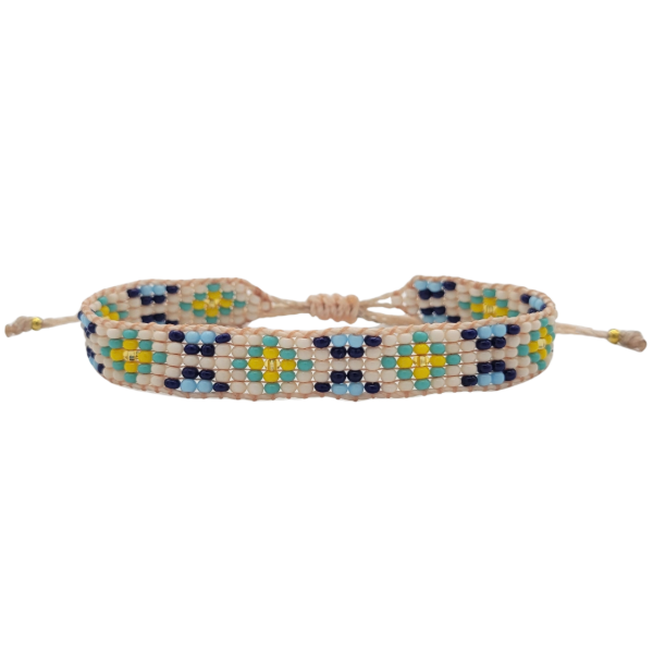 Geometric Adjustable Beaded Bracelet