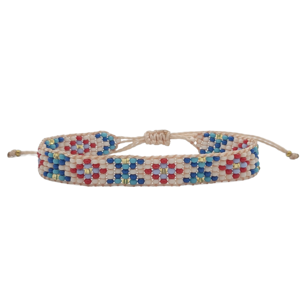 Geometric Adjustable Beaded Bracelet