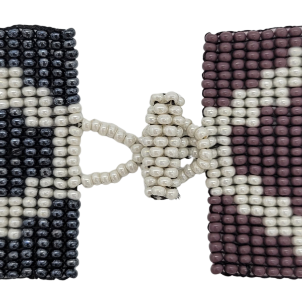 Three Diamond Czech Beaded Cuff Bracelet