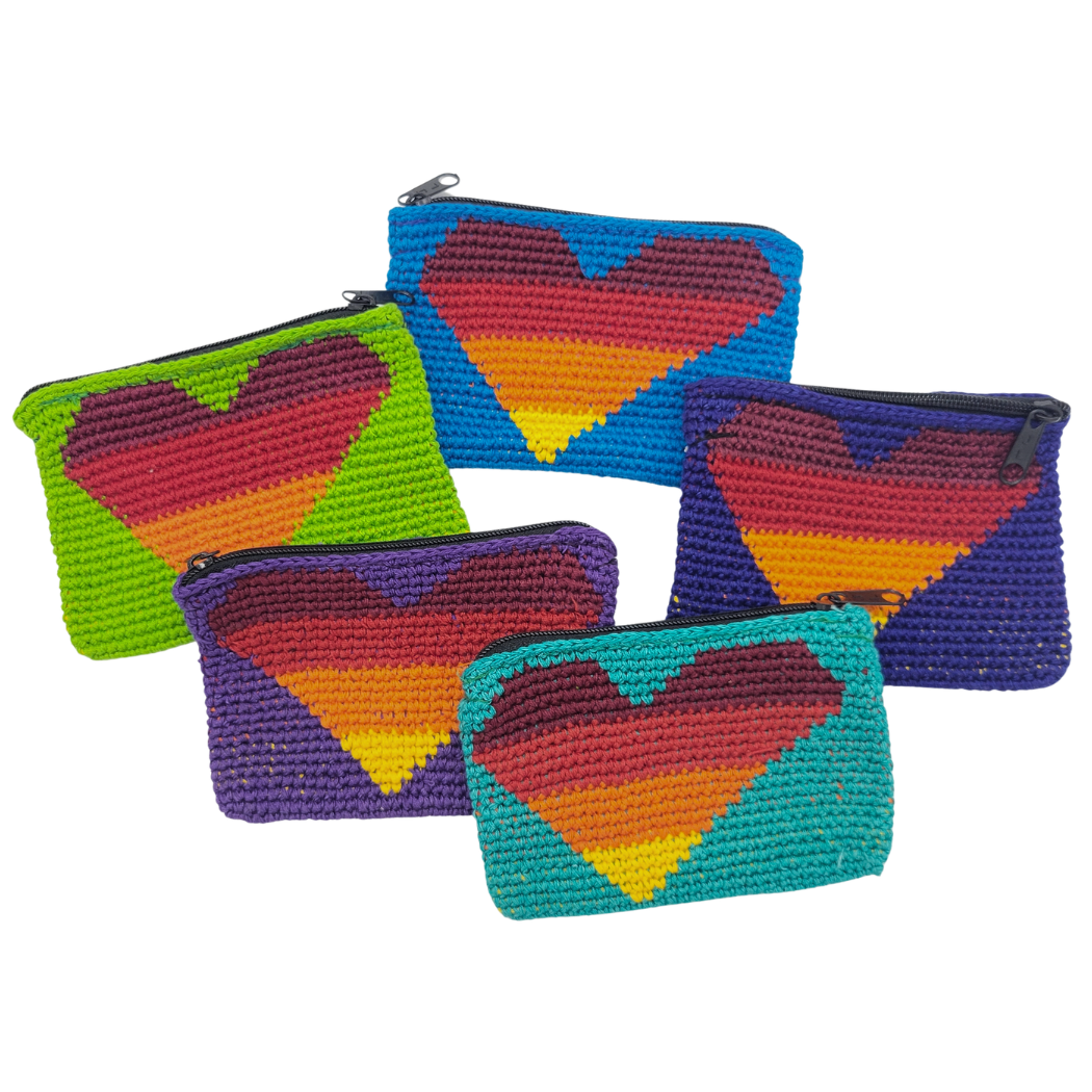 Heart Crocheted Coin Purse