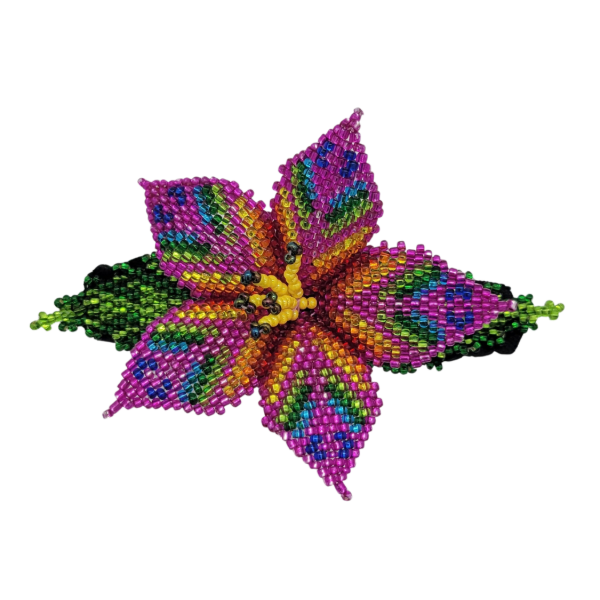 Rainbow Flower Beaded Barrette