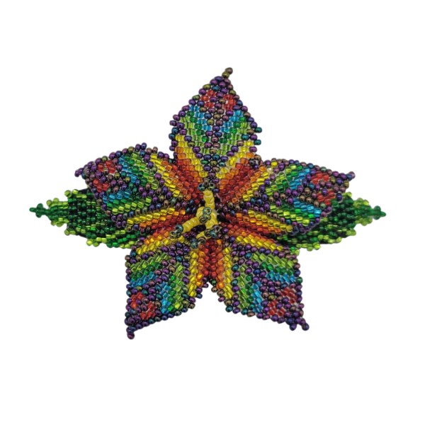 Rainbow Flower Beaded Barrette