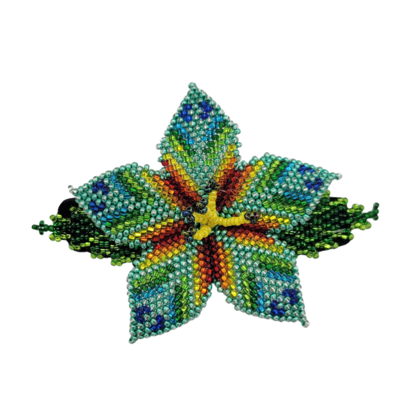Rainbow Flower Beaded Barrette