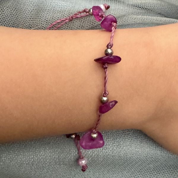 Crystal Chip Stone Adjustable Bracelet