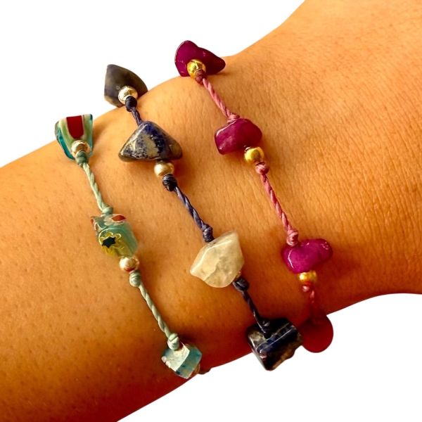 Crystal Chip Stone Adjustable Bracelet