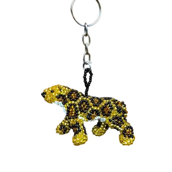 Leopard Beaded Keychain