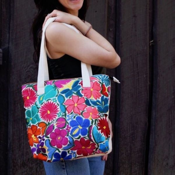 Hand Woven Embroidered Cotton Tote