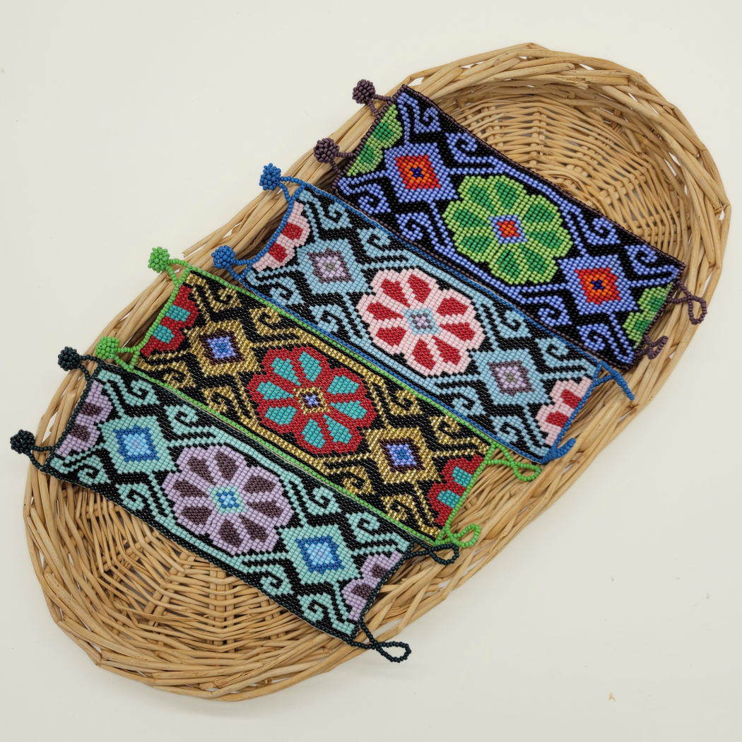 Desert Rose Beaded Cuff Bracelet