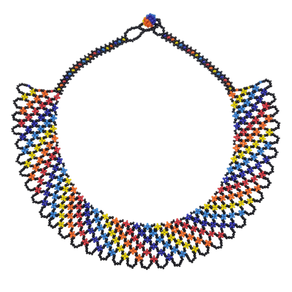 Color Swirl Beaded Collar Necklace