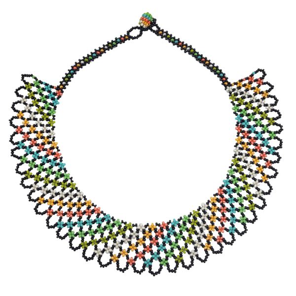 Color Swirl Beaded Collar Necklace