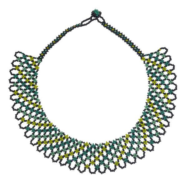 Color Swirl Beaded Collar Necklace