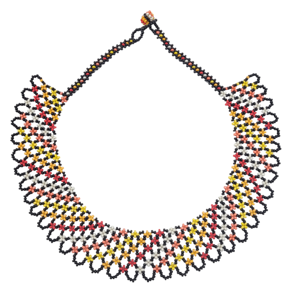 Color Swirl Beaded Collar Necklace