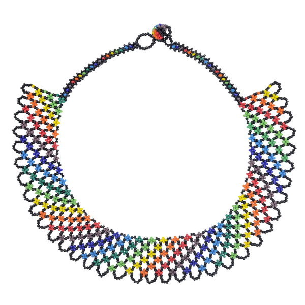 Color Swirl Beaded Collar Necklace