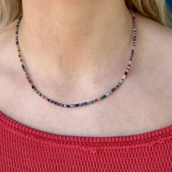 Sea Glass Minimalist Beaded Choker