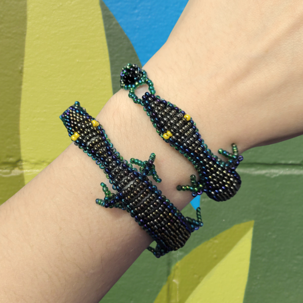 Lizard Beaded Bag Charm