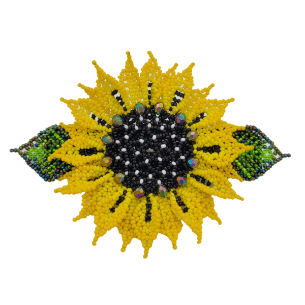 Jumbo Sunflower Beaded Barrette