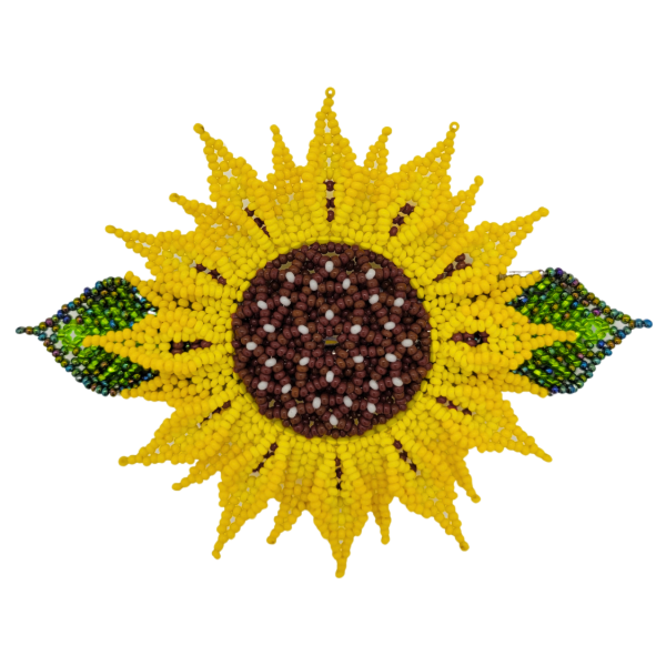 Jumbo Sunflower Beaded Barrette