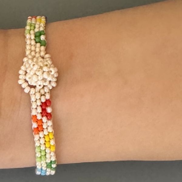 Rainbow Daisy Beaded Bracelet