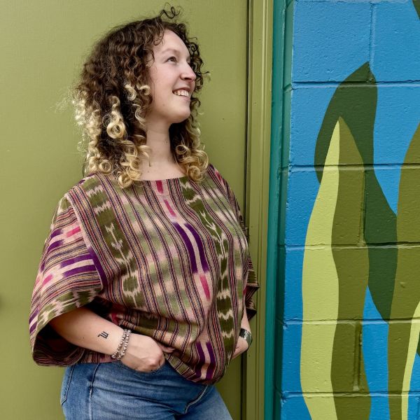 Cotton Ikat Butterfly Top