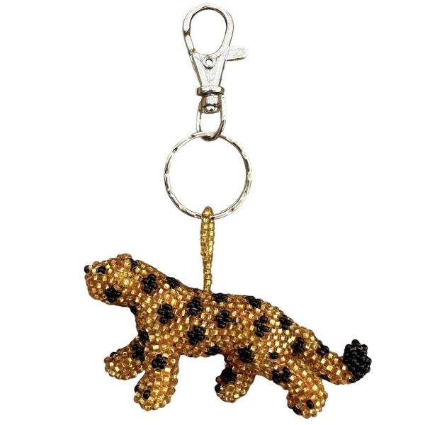 Cheetah Beaded Bag Charm