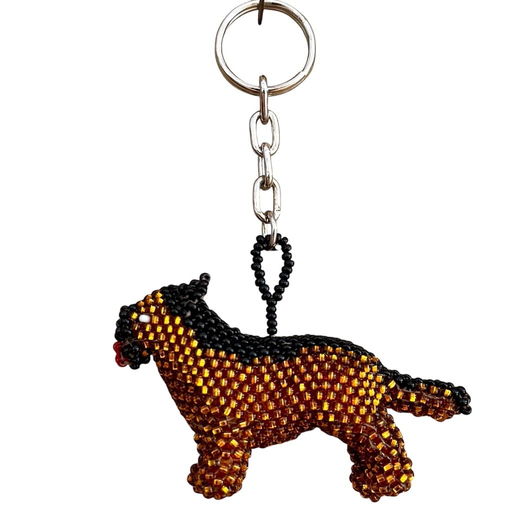 German Shepherd Beaded Keychain
