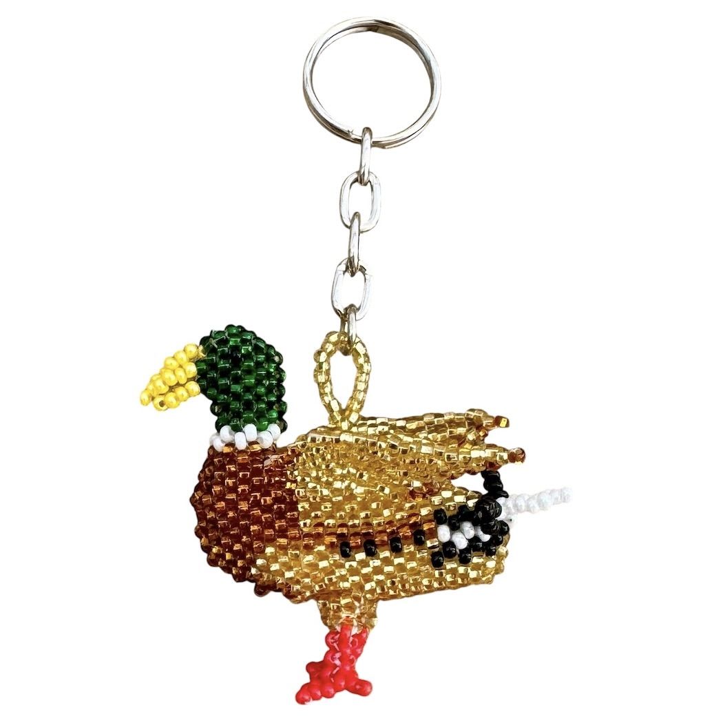 Mallard Duck Beaded Keychain
