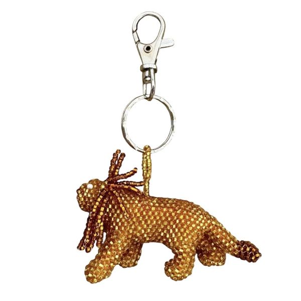 Lion Beaded Bag Charm