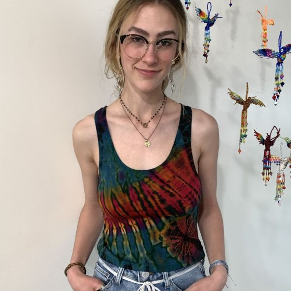 Braided Crop Top Tie Dye