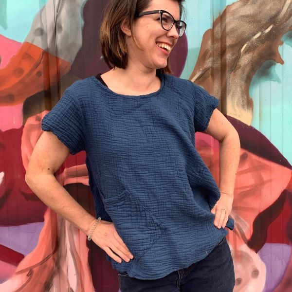 Frankie Cotton Gauze Short Sleeve Swing Top