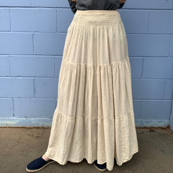 Lily Cotton Tiered Maxi Skirt