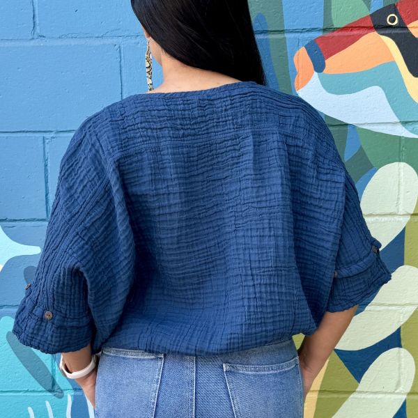 Cotton Gauze Safari Top