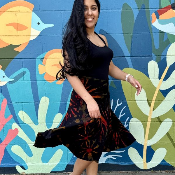 Tie Dye Flared Dance Skirt