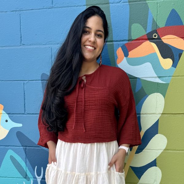 Cotton 3/4 Sleeve Front Tie Crop Top