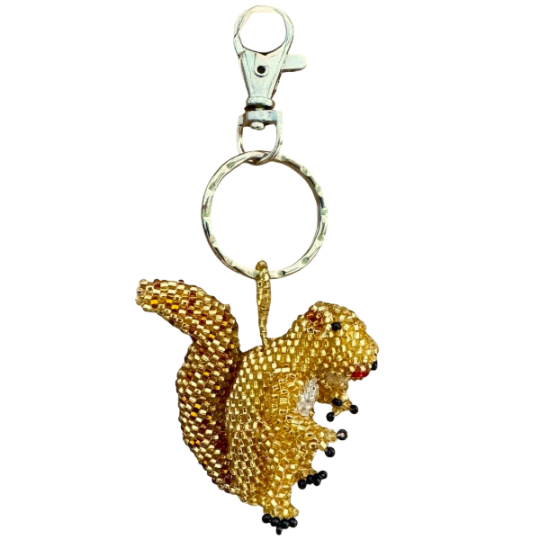 Squirrel Beaded Bag Charm