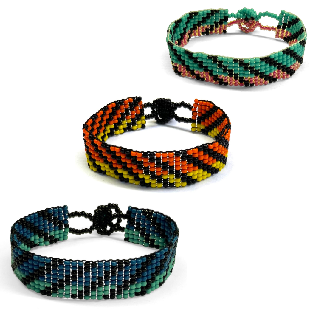 Geo Stripe Beaded Bracelets
