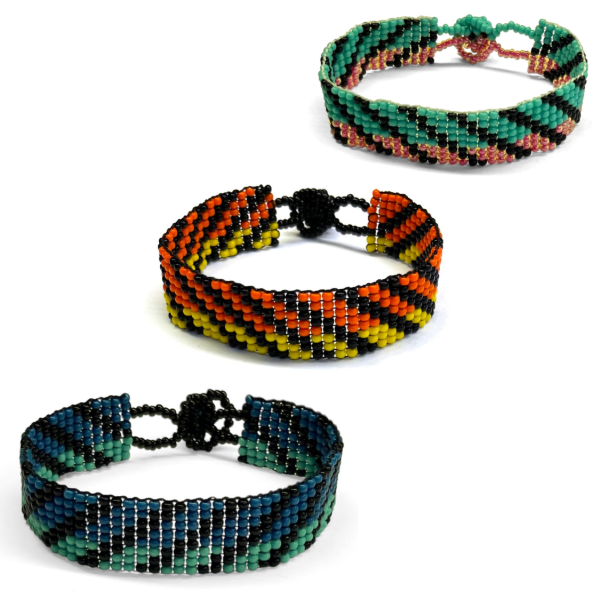 Geo Stripe Beaded Bracelets