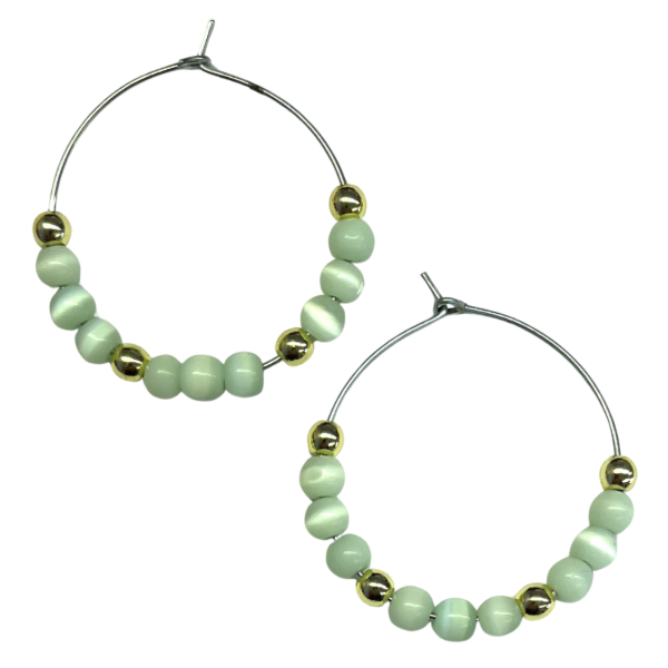 Beaded Wire Hoop Earrings