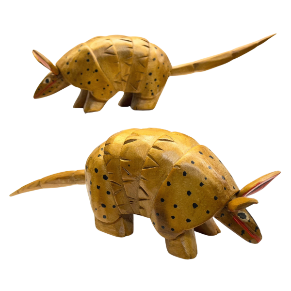 Hand-Carved Wooden Armadillos