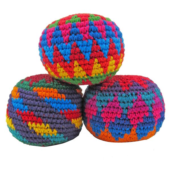 Multicolor Crocheted Footbag Ball