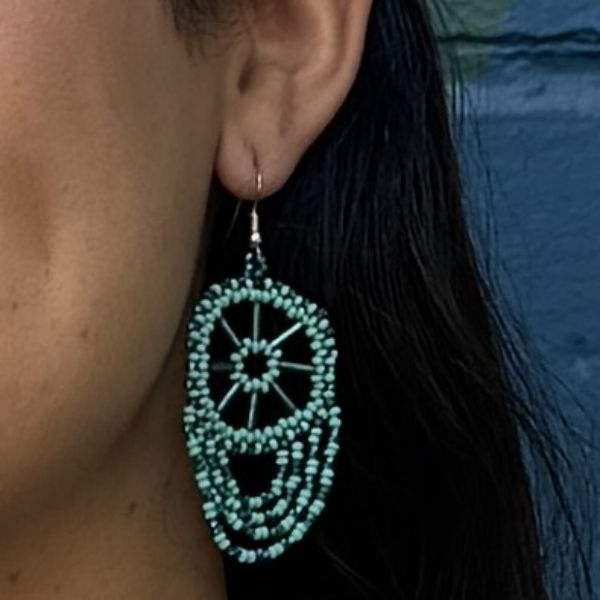 Wagon Wheel Beaded Earrings