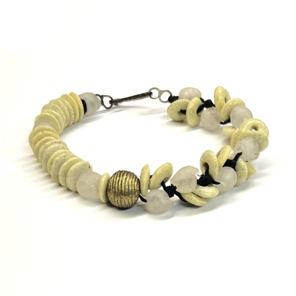Half-Half Glass Bead Bracelet